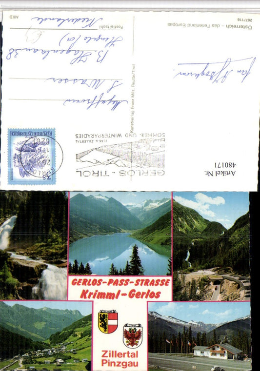 480171,Gerlos-Passstraße Krimml Wasserfall See Mehrbildkarte