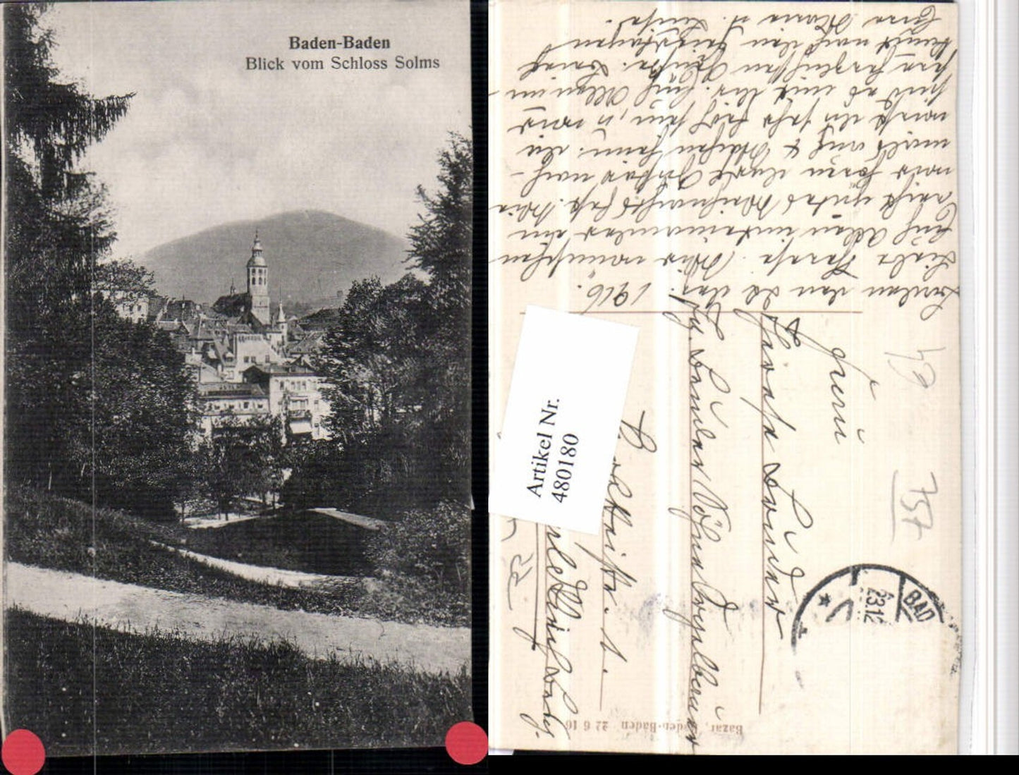 480180,Baden-Baden Teilansicht vom Schloss Solms