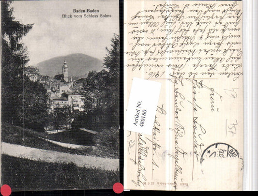 480180, Baden-Baden Partial view of Solms Castle