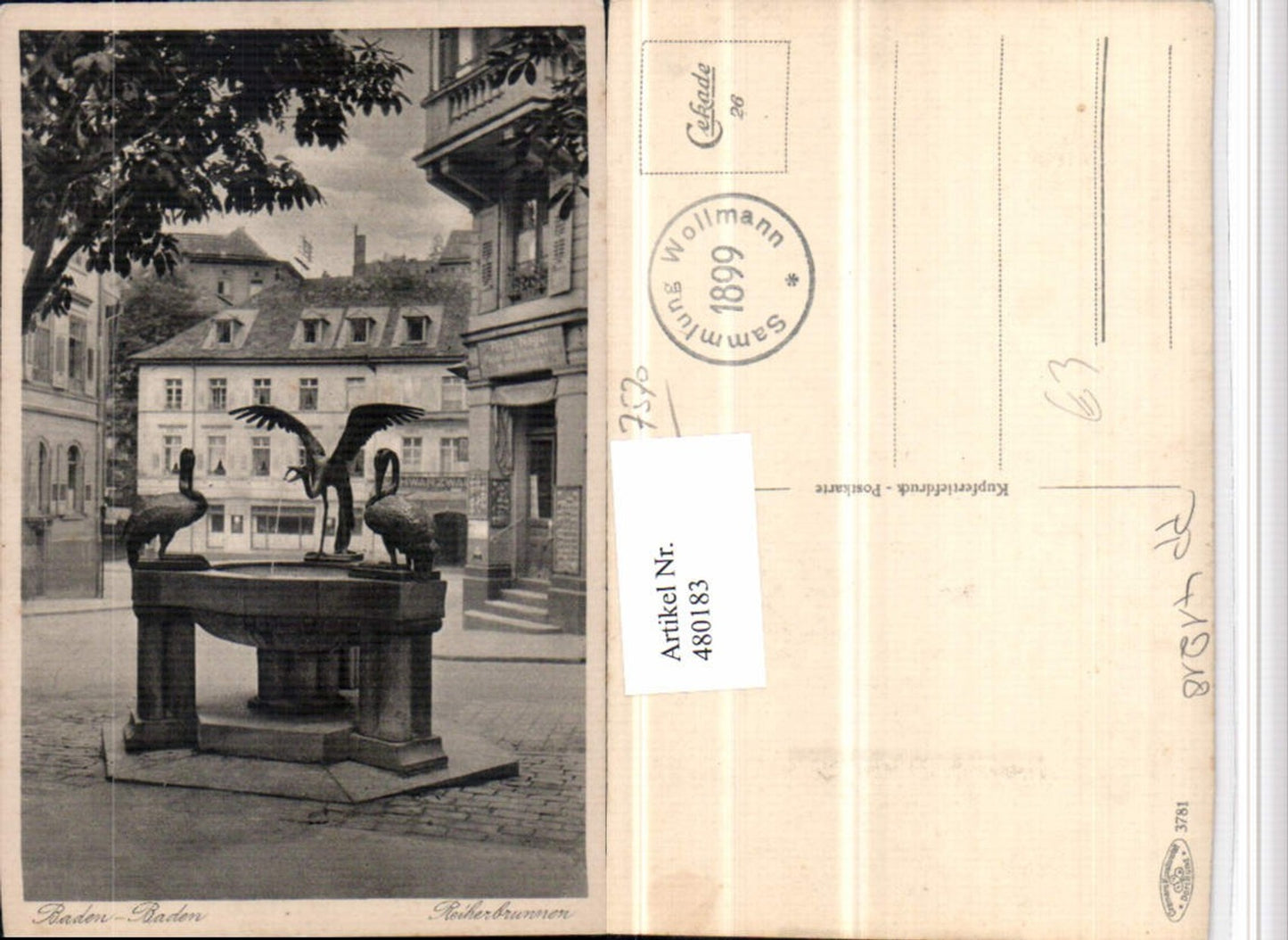 480183,Baden-Baden Reiherbrunnen Brunnen