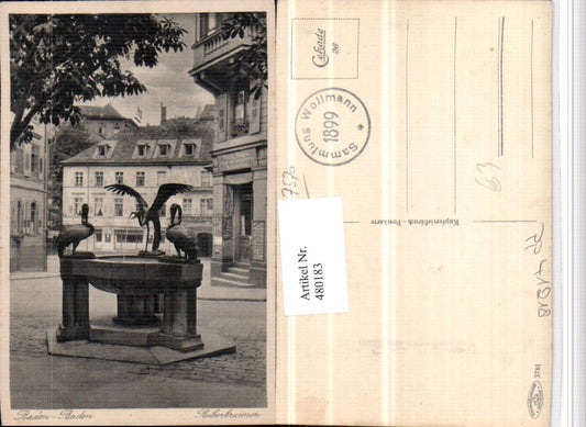 480183, Baden-Baden Heron Fountain