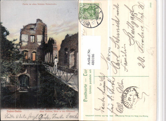 480186, Baden-Baden Old Castle View into the Knights' Hall pub Edm. v. König