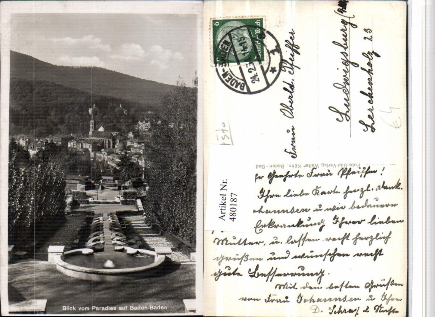 480187,Baden-Baden Teilansicht vom Paradies Brunnen