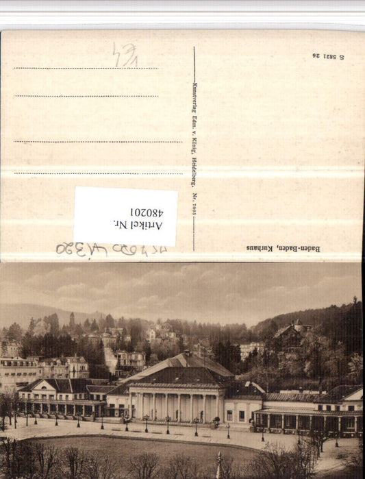 480201, Baden-Baden Partial view Kurhaus pub Edmund v. König 7005