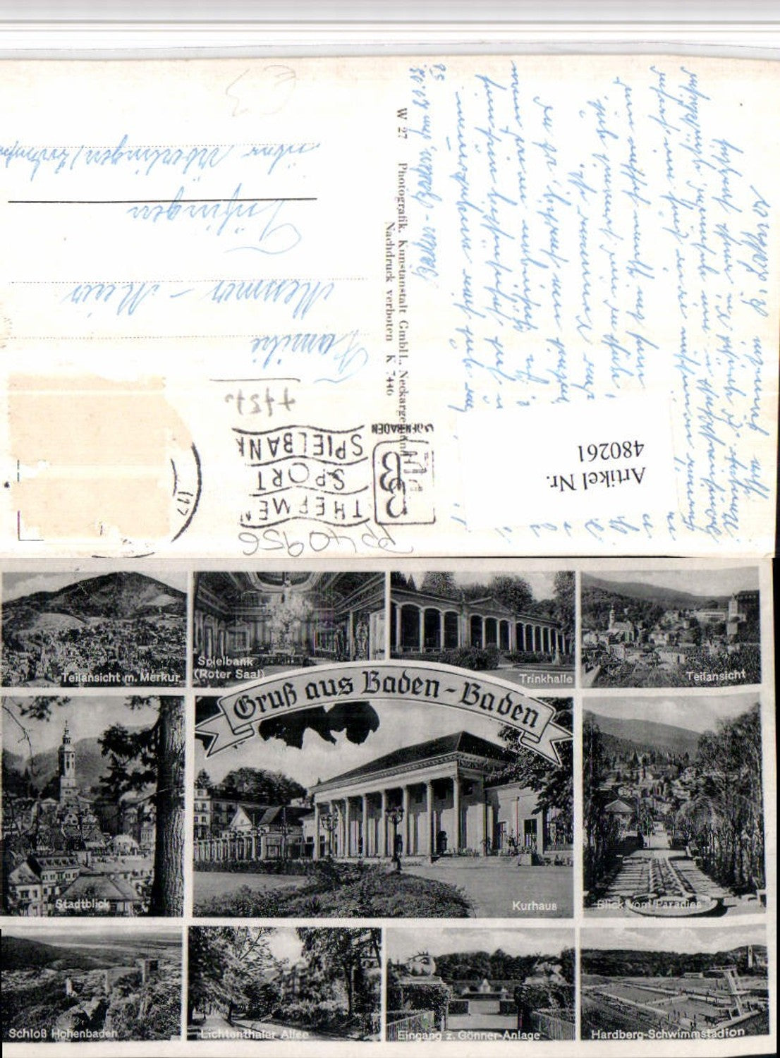 480261,Baden-Baden Totale Trinkhalle Spielbank Kurhaus Mehrbildkarte