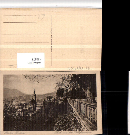 480278, Baden-Baden Partial view of the castle terrace