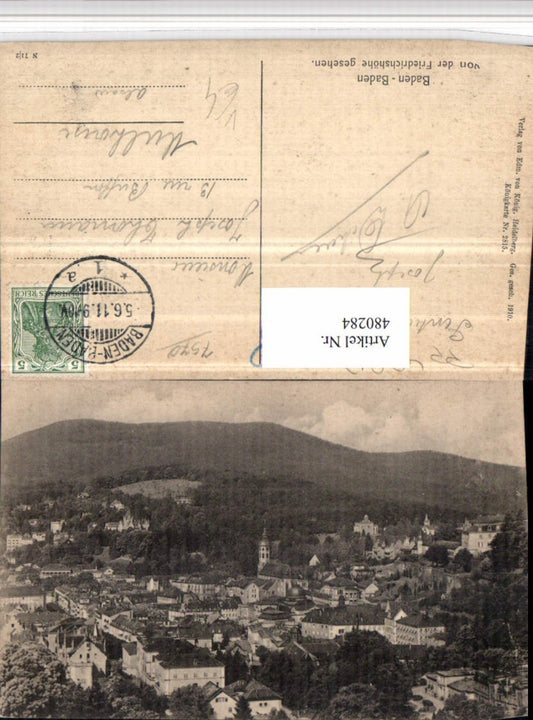 480284, Baden-Baden Totale von d. Friedrichshöhe pub Edm. v. König 2815