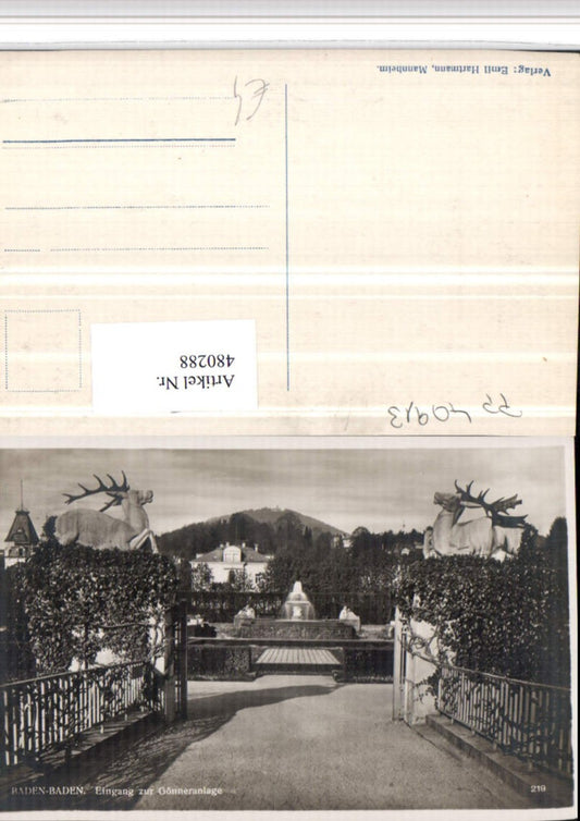 480288, Baden-Baden Entrance to the Patron's Complex