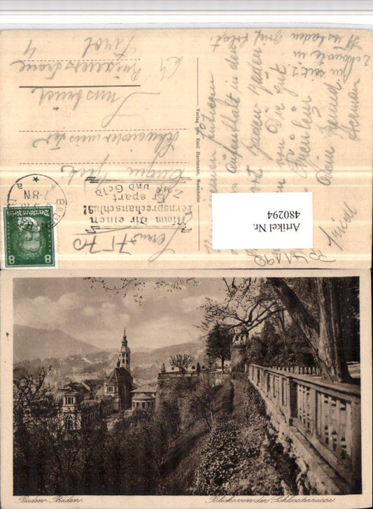 480294, Baden-Baden Partial view of the castle terrace