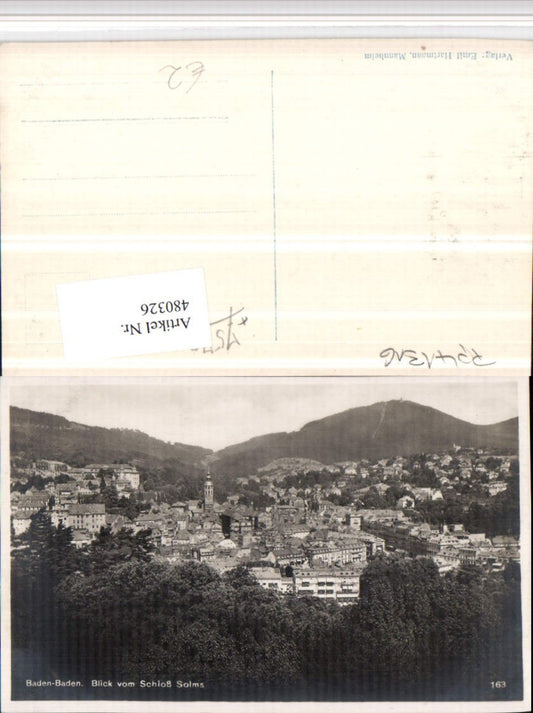 480326, Baden-Baden, general view of Solms Castle