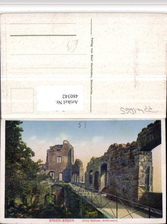 480342, Baden-Baden Old Castle Ruins Knights' Hall