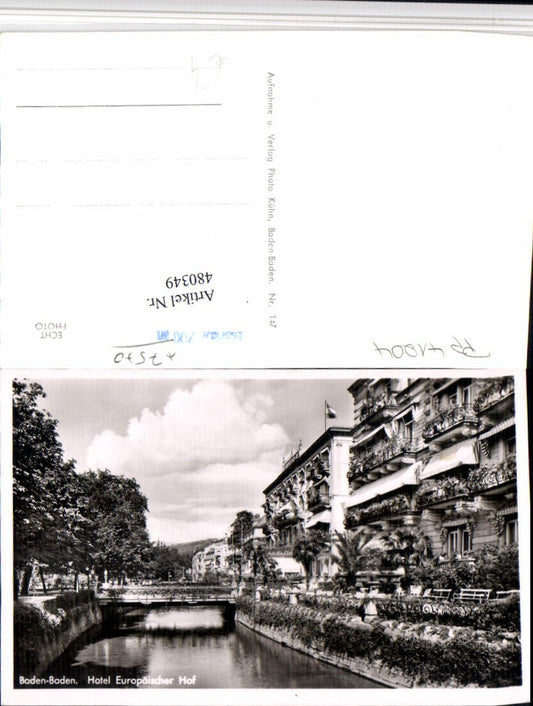 480349, Baden-Baden Hotel Europäischer Hof River Bridge