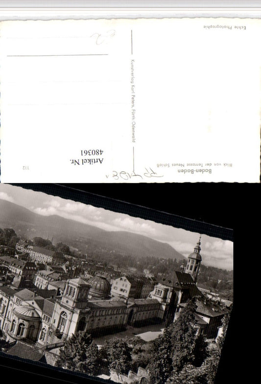 480361, Baden-Baden Partial view of castle terrace church