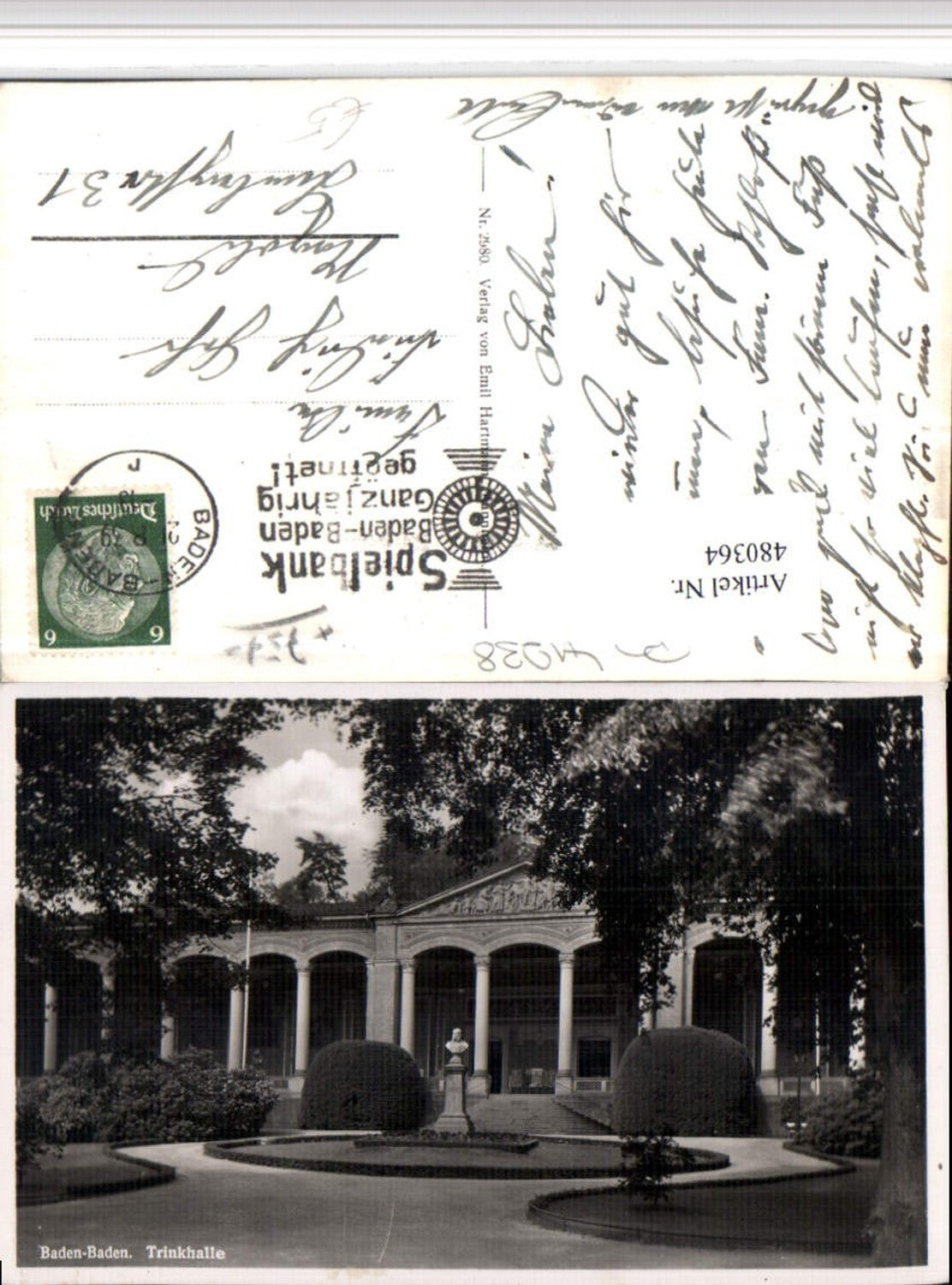 480364,Baden-Baden Trinkhalle Denkmal Büste