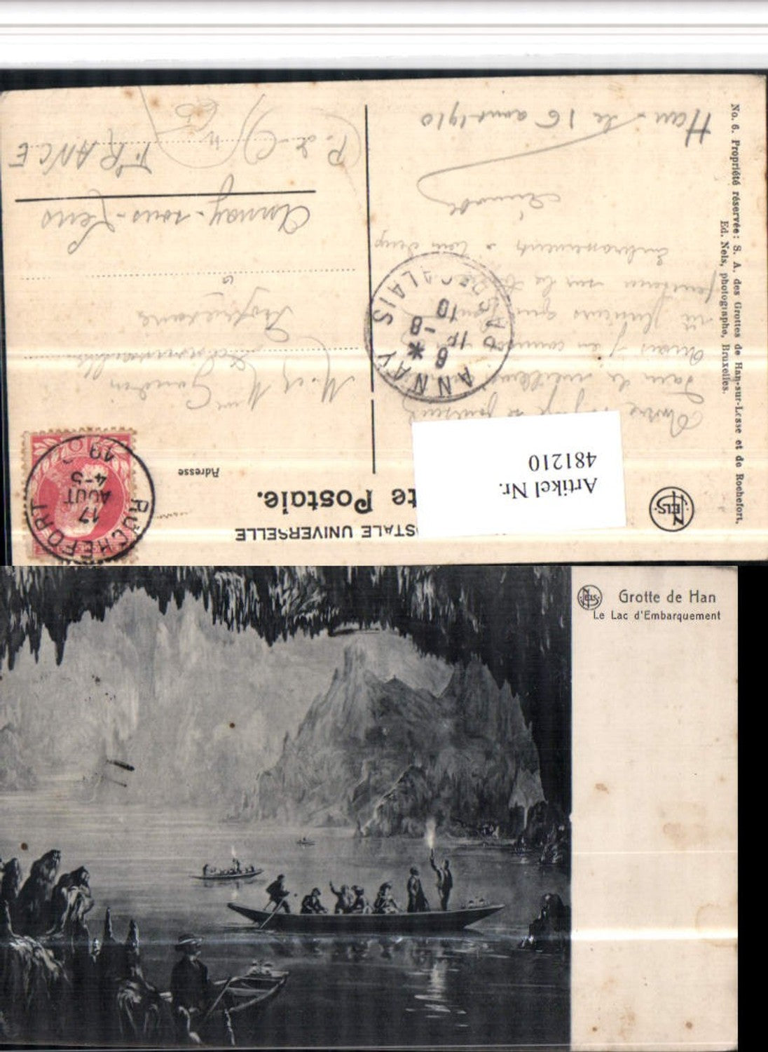 481210,Künstler AK Belgium Han-sur-Lesse Grotte de Han Lac Höhle See