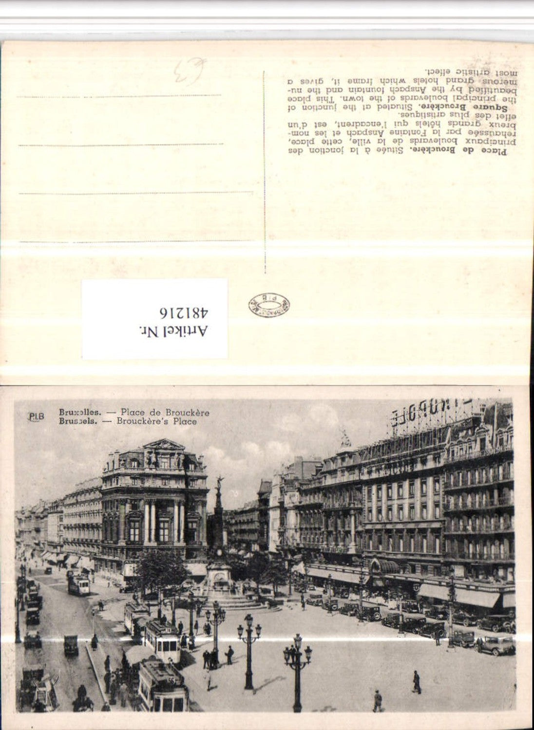 481216,Belgium Bruxelles Brüssel Place de Brouckere Platz Straßenbahnen