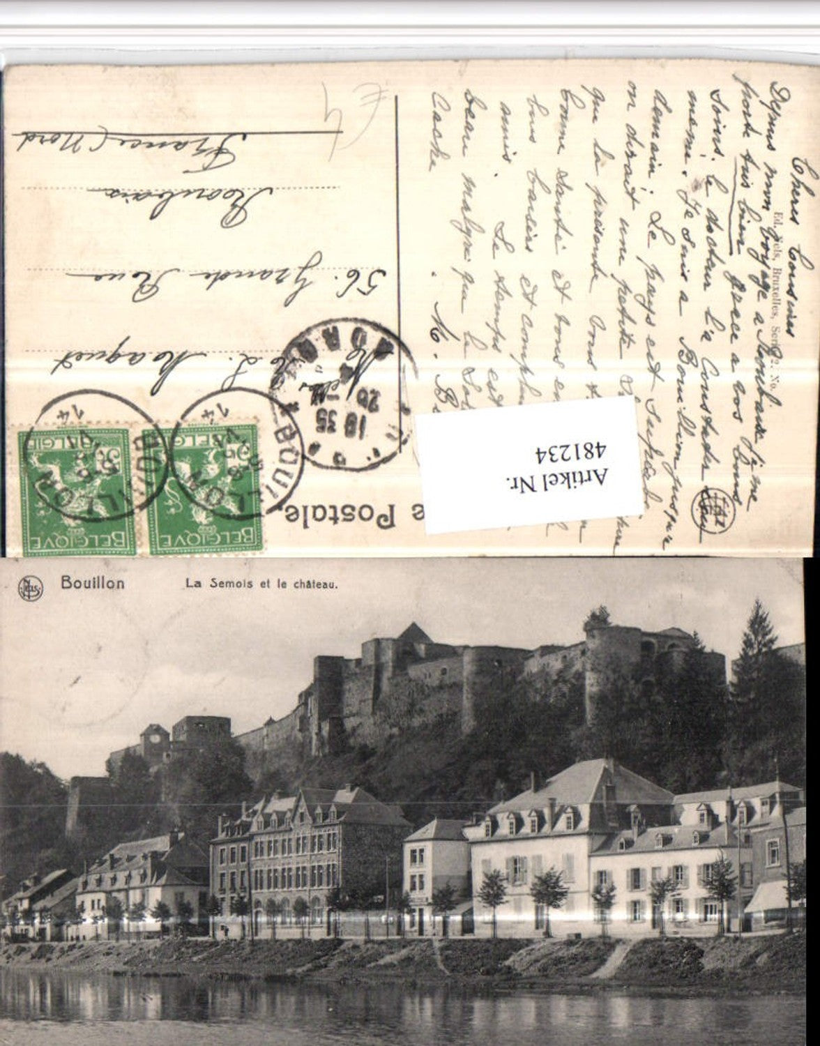 481234,Belgium Bouillon La Semois et le chateau Festung Schloss