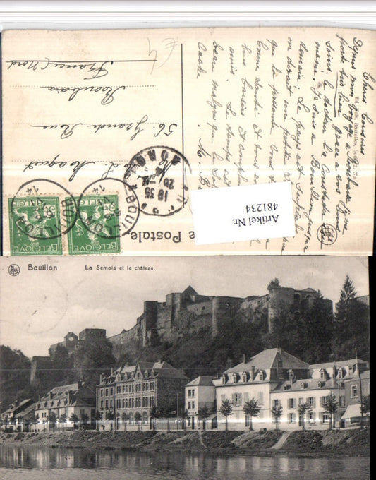 481234,Belgium Bouillon La Semois et le chateau Festung Schloss