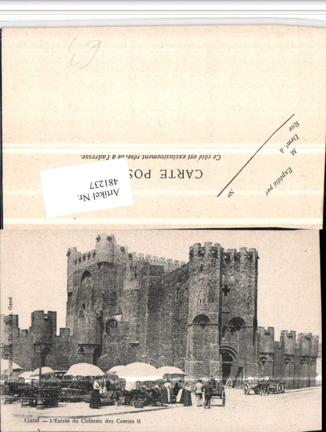 481237,Belgium Gand Gent Entree du Chateau des Comtes Schloss