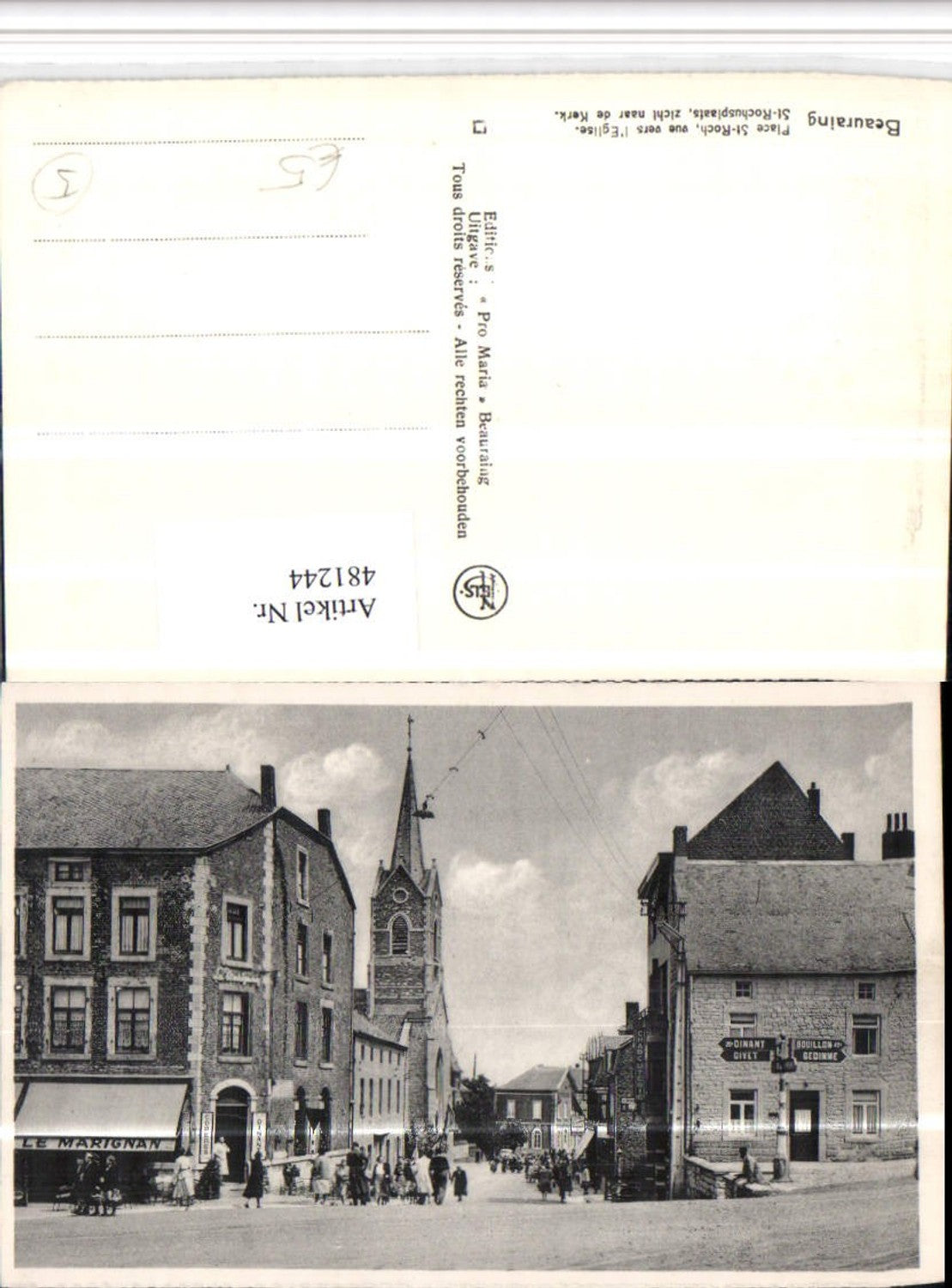 481244,Belgium Beauraing Place St-Roch vue vers Eglise Kirche