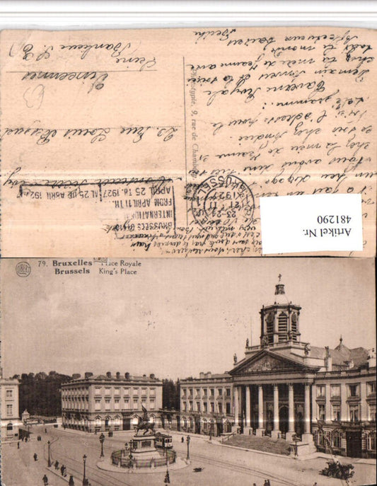 481290,Belgium Bruxelles Brüssel Place Royale Platz Denkmal