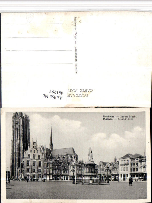 481297,Belgium Malines Mechelen Grand Place Platz Denkmal
