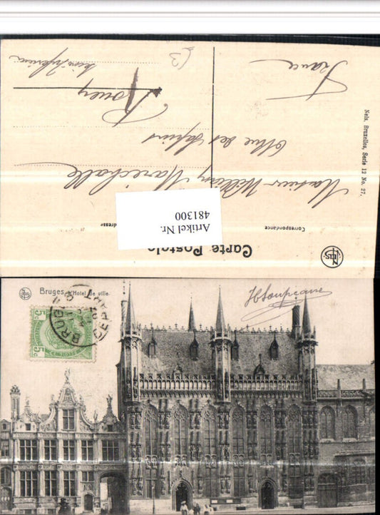 481300,Belgium Bruges Brügge Hotel de Ville Rathaus