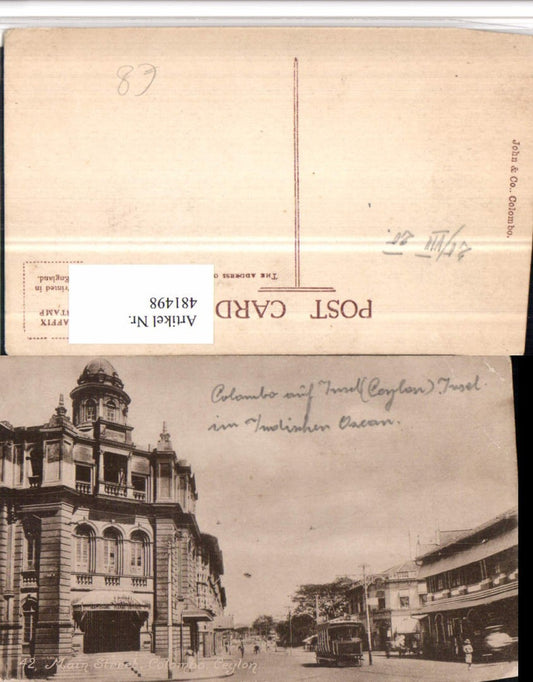 481498,Ceylon Colombo Main Street Straßenansicht Straßenbahn
