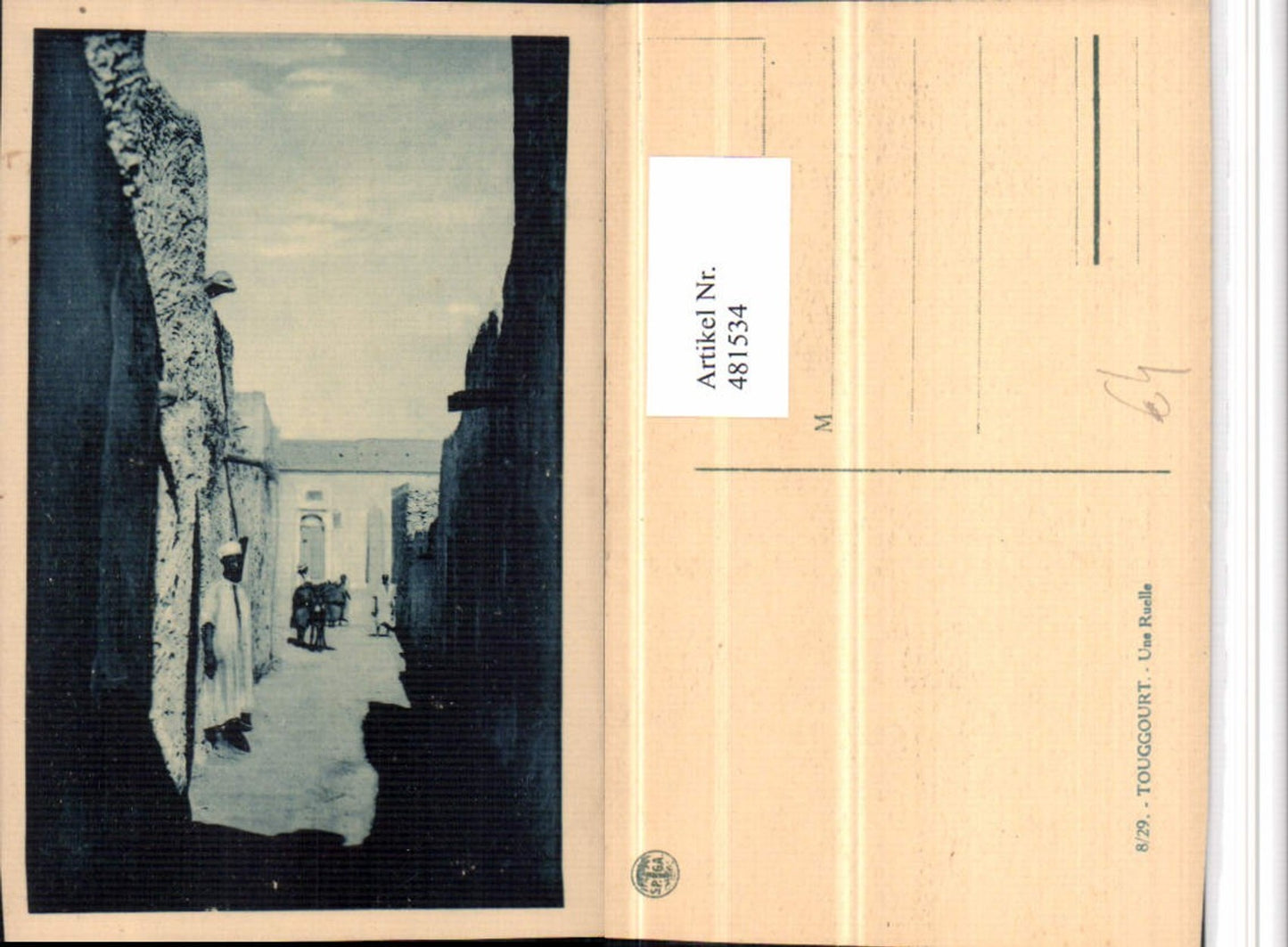 481534,Algeria Touggourt Une Ruelle Gasse Volkstypen