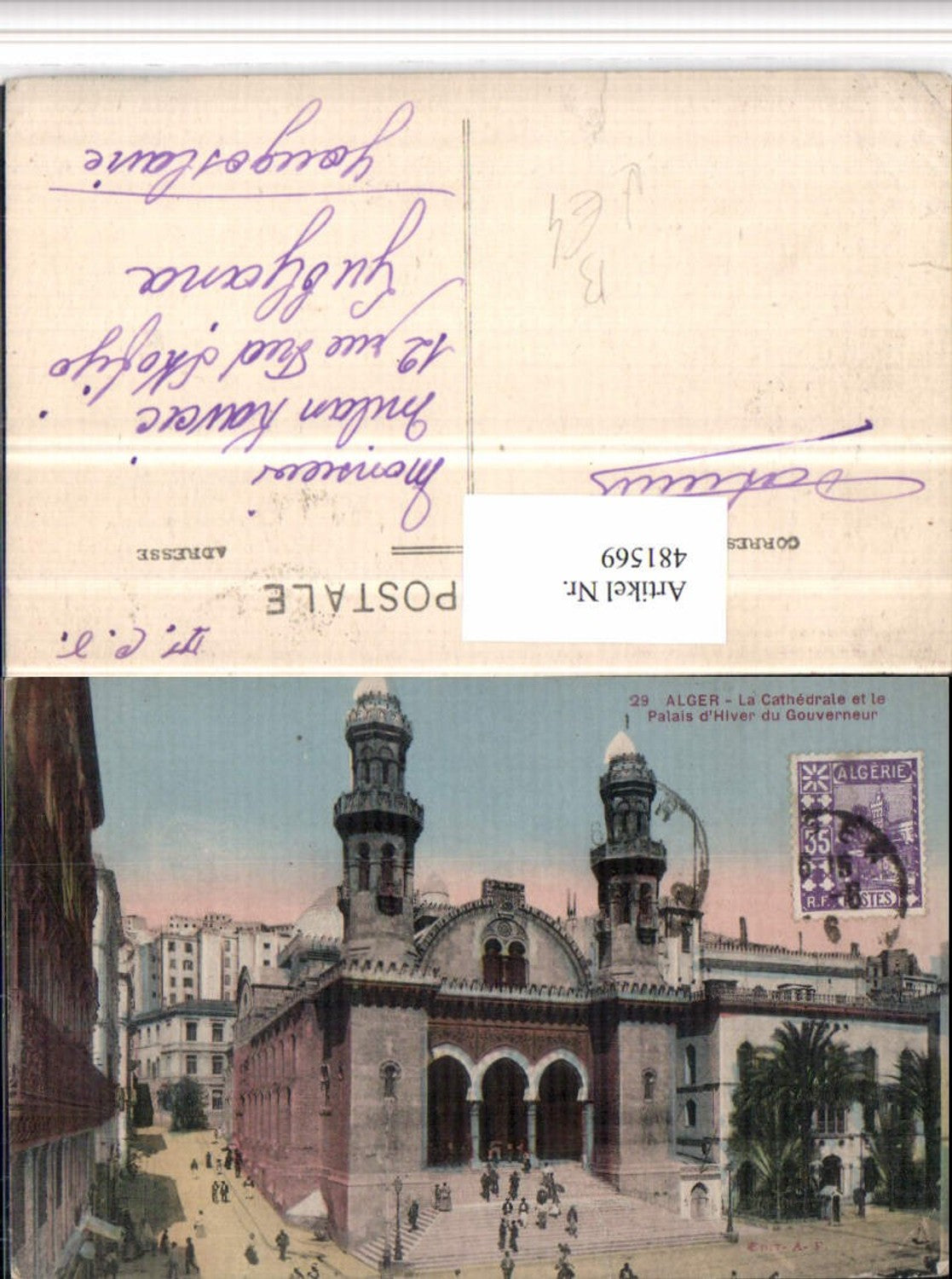 481569,Algeria Alger Algier Cathedrale et Palais Hiver Gouverneur