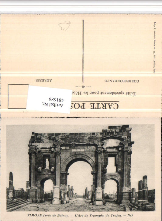 481586,Algeria Batna Timgad Arc de Triomphe de Trajan Triumphbogen