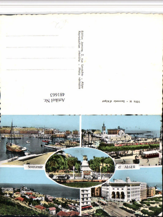 481663,Algeria Alger Algier Totale Hafen Denkmal Mehrbildkarte