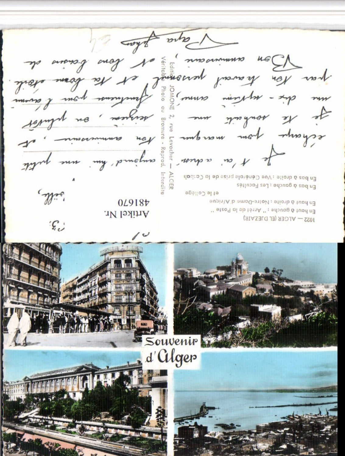 481670,Algeria Alger Algier Poste Notre-Dame Facultes Mehrbildkarte