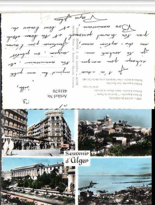 481670,Algeria Alger Algier Poste Notre-Dame Facultes Mehrbildkarte