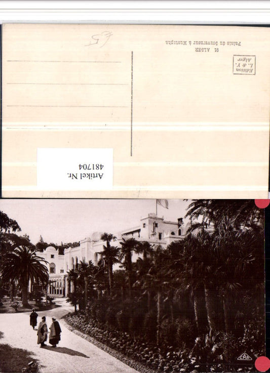481704,Algeria Alger Algier Palais du Gouverneur a Mustapha Palmen