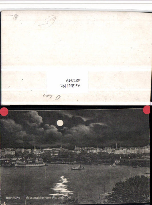 482549,Hamburg Außenalster vom Alsterufer Mondschein Mond