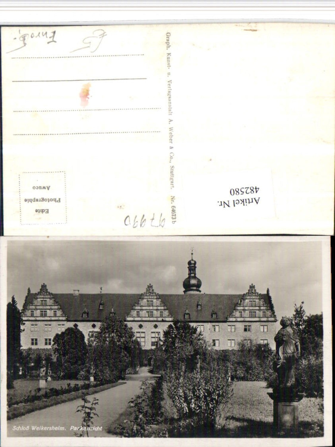 482580,Schloss Weikersheim Parkansicht Statue