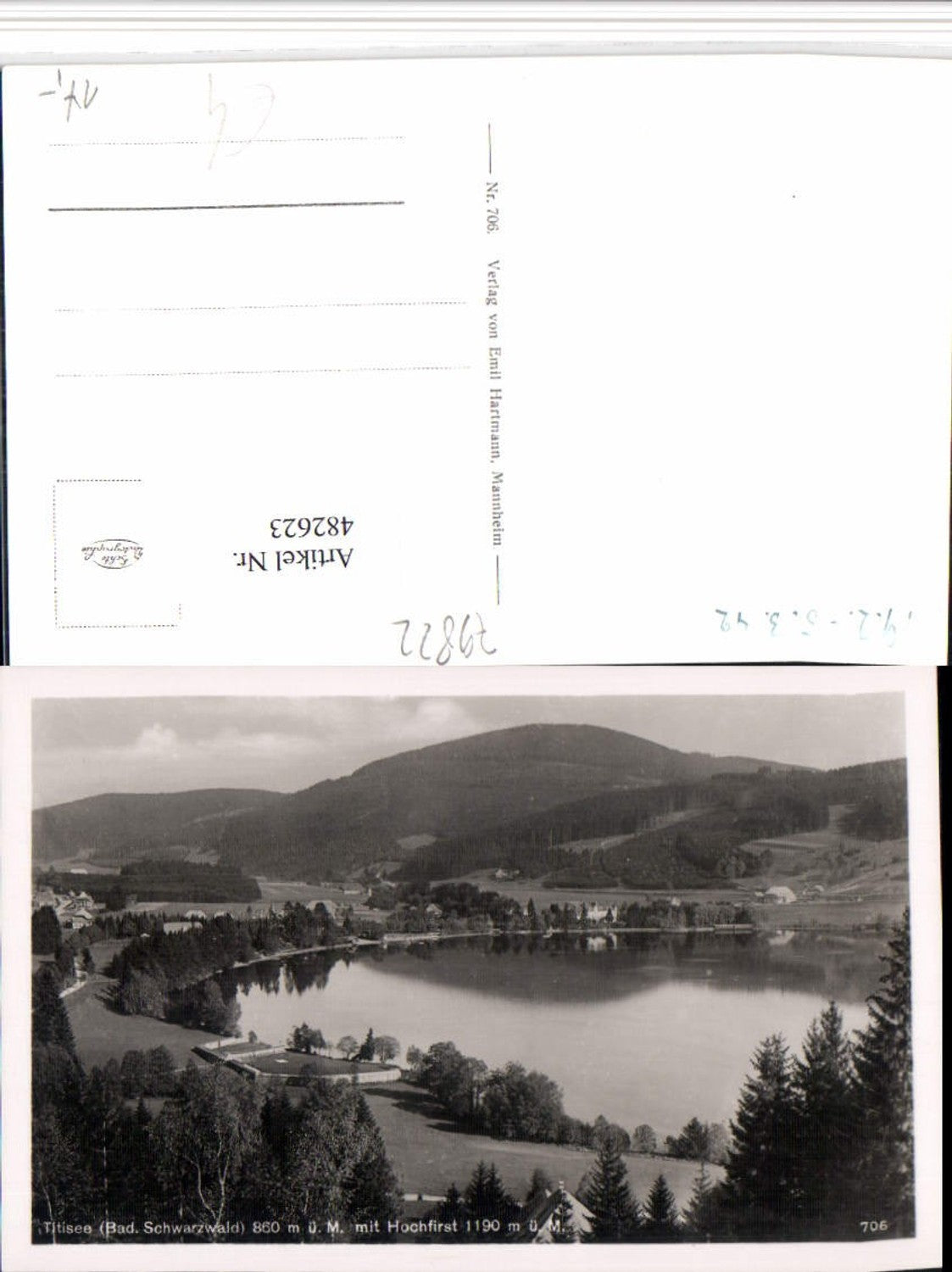482623,Titisee im Schwarzwald See m. Hochfirst
