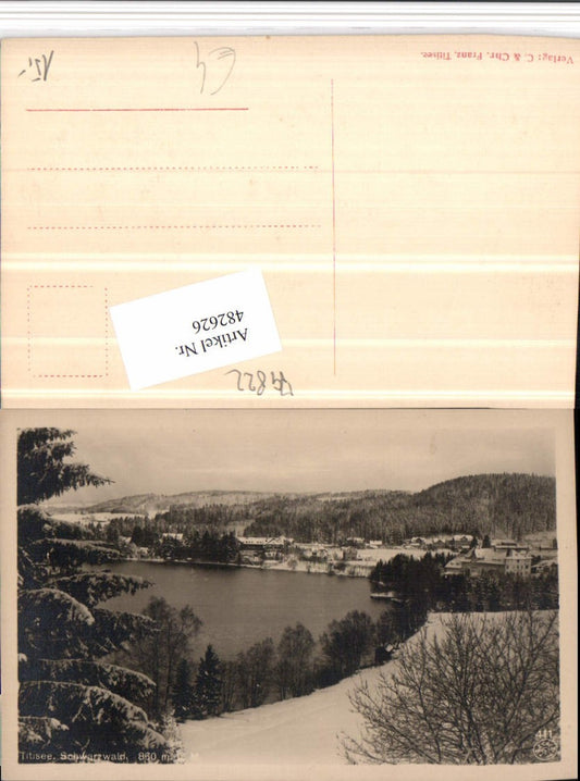 482626, Titisee in the Black Forest, partial view, winter scene