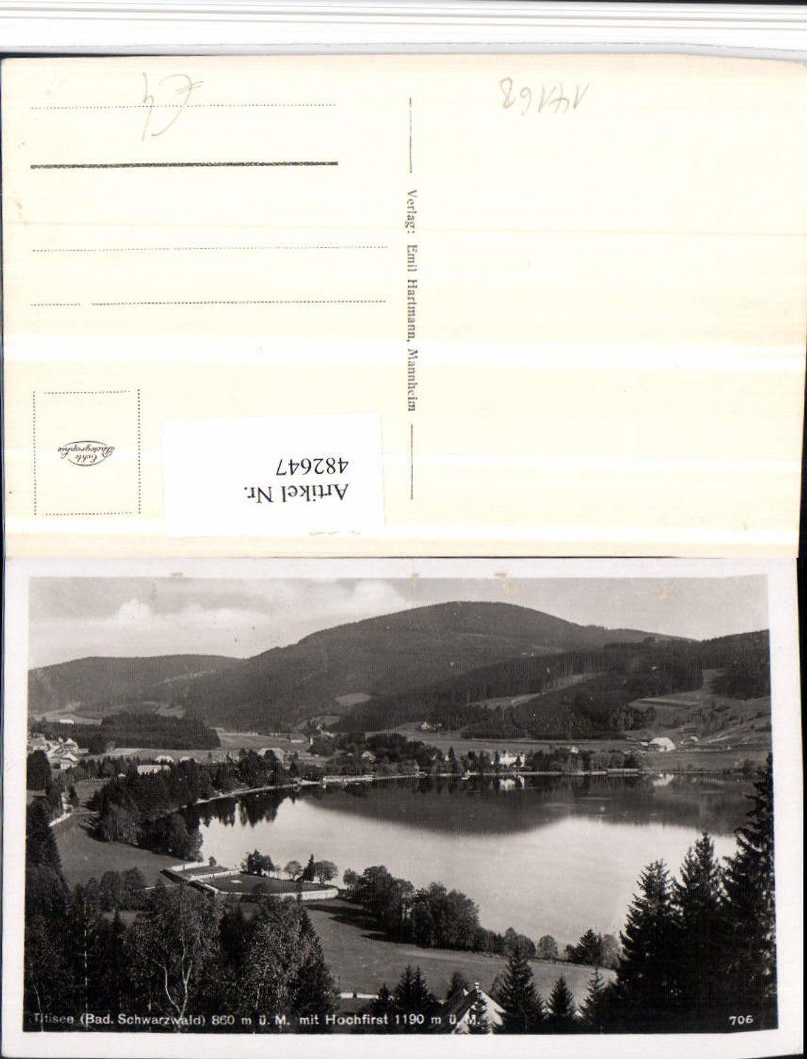 482647,Titisee im Schwarzwald Teilansicht m. Hochfirst