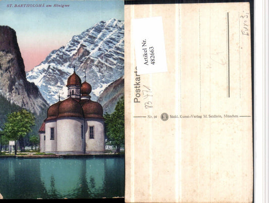482663,St. Bartholomä am Königssee Kirche b. Schönau Bergkulisse