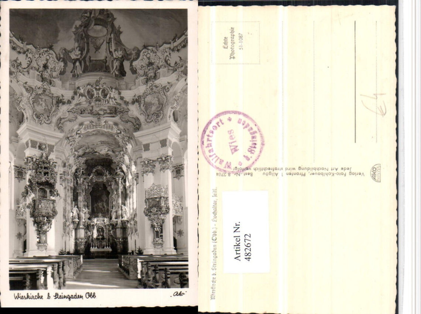 482672, Wieskirche Church near Steingaden Interior view