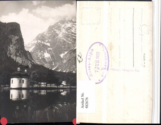482676,Königssee See St. Bartholomä Kirche b. Schönau Bergkulisse pub Zeitz