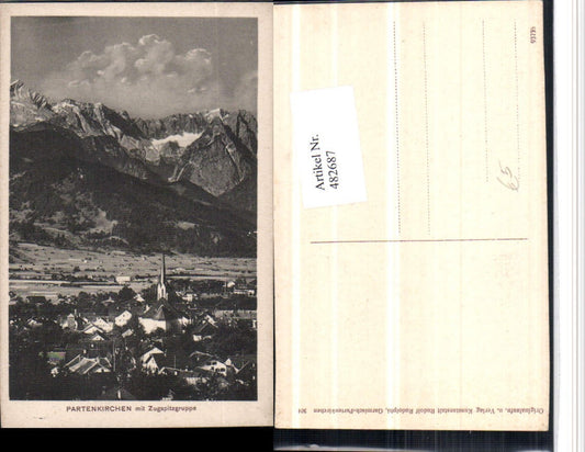 482687,Partenkirchen Totale m. Zugspitzgruppe Bergkulisse