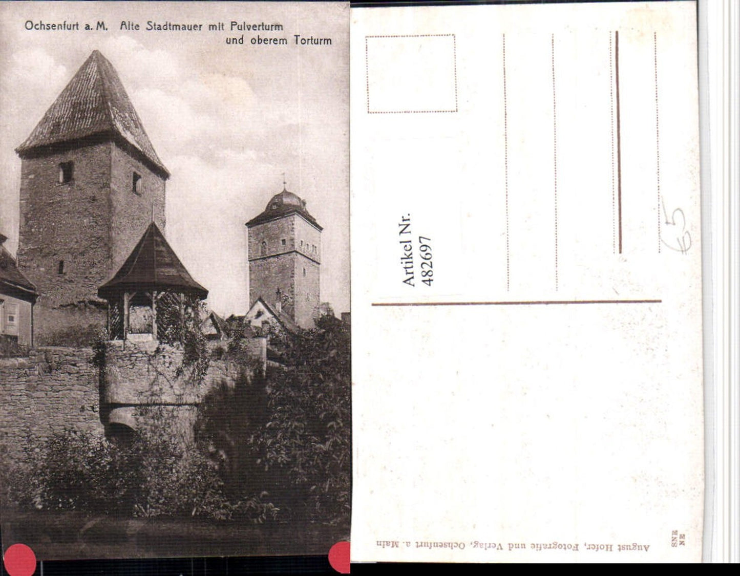 482697,Ochsenfurt am Main Alte Stadtmauer m. Pulverturm m. Torturm