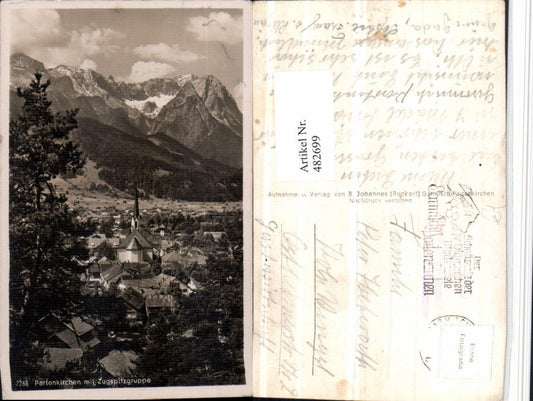 482699,Partenkirchen Totale m. Zugspitzgruppe Bergkulisse