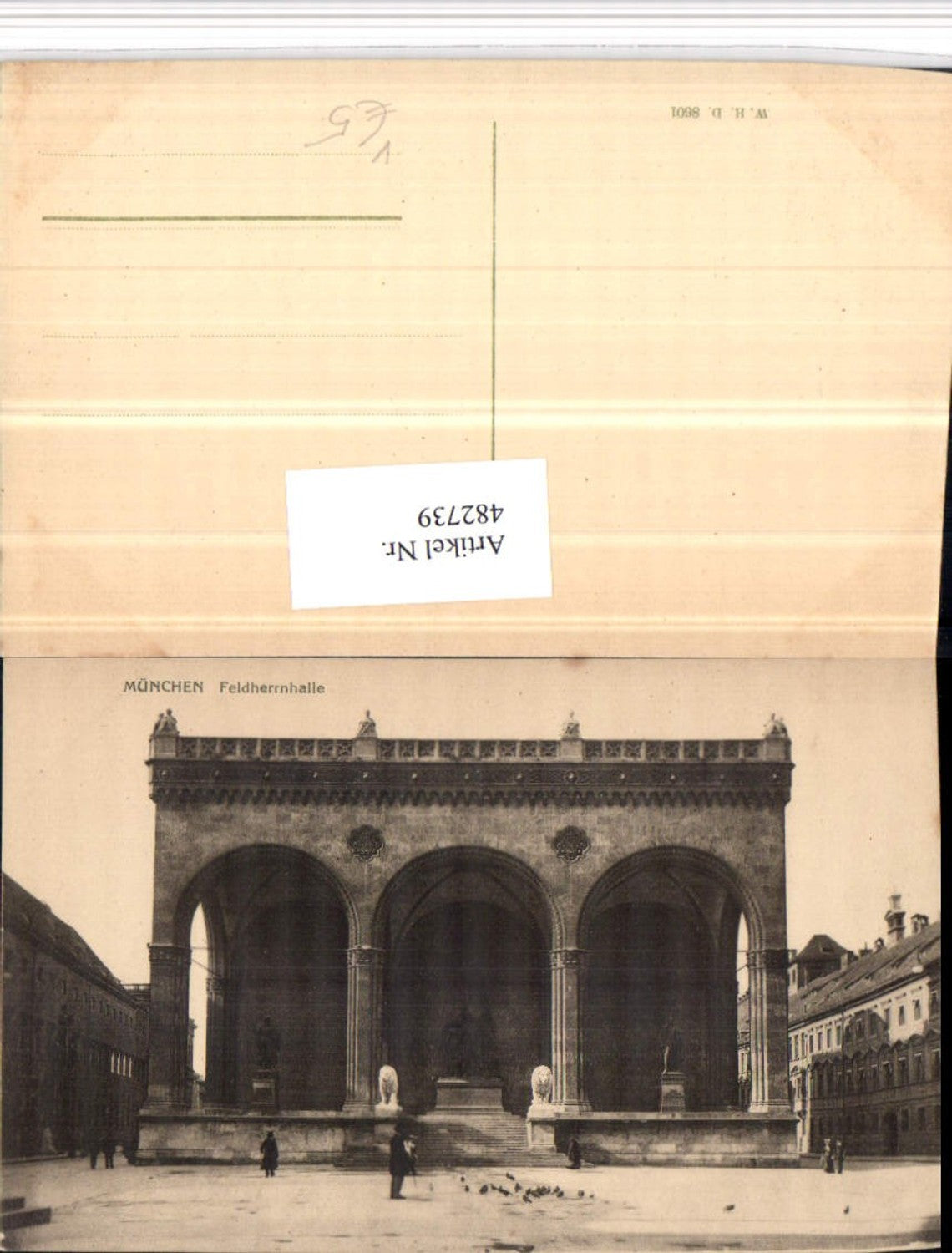 482739,München Feldherrnhalle Gebäude pub W.H.D. 8601