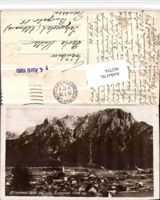 482754,Mittenwald Totale m. Karwendel Bergkulisse
