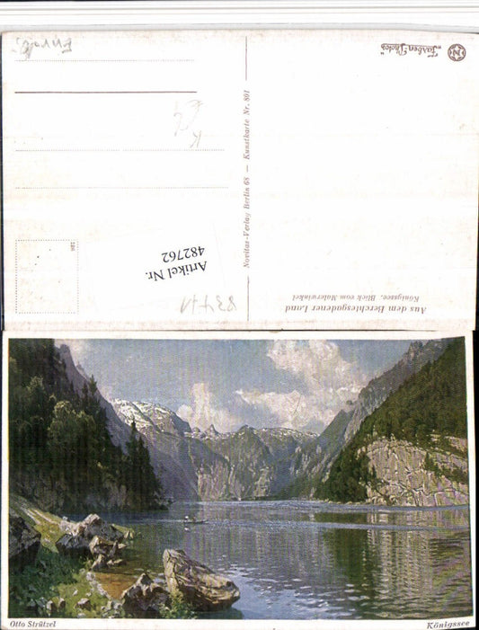 482762,Künstler AK Otto Strützel Königssee See b. Schönau Bergkulisse