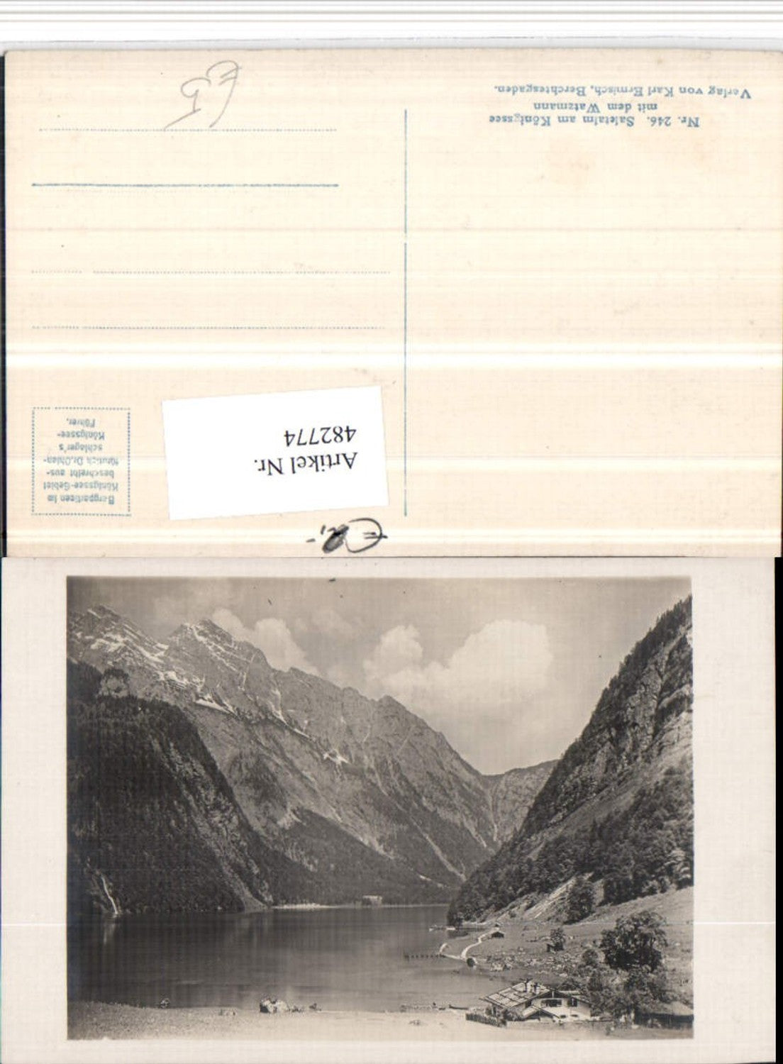 482774,Saletalm am Königssee See b. Schönau m. Watzmann Bergkulisse